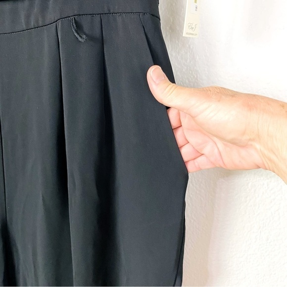 Eliza J Blake Black Cap Sleeve Wide Leg Jumpsuit Size 14 - Picture 8 of 11